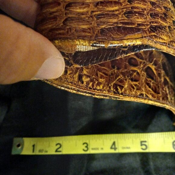 Vintage 1970's? U -Shaped Bag and Coin purse with Ball & Washer Clasp Wristlet  - Picture 5 of 9